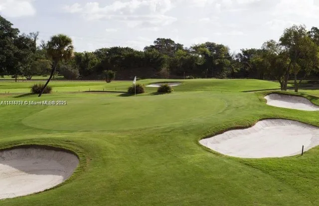 a view of a golf course with a park