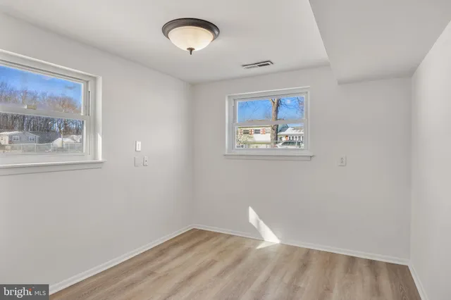 an empty room with a space