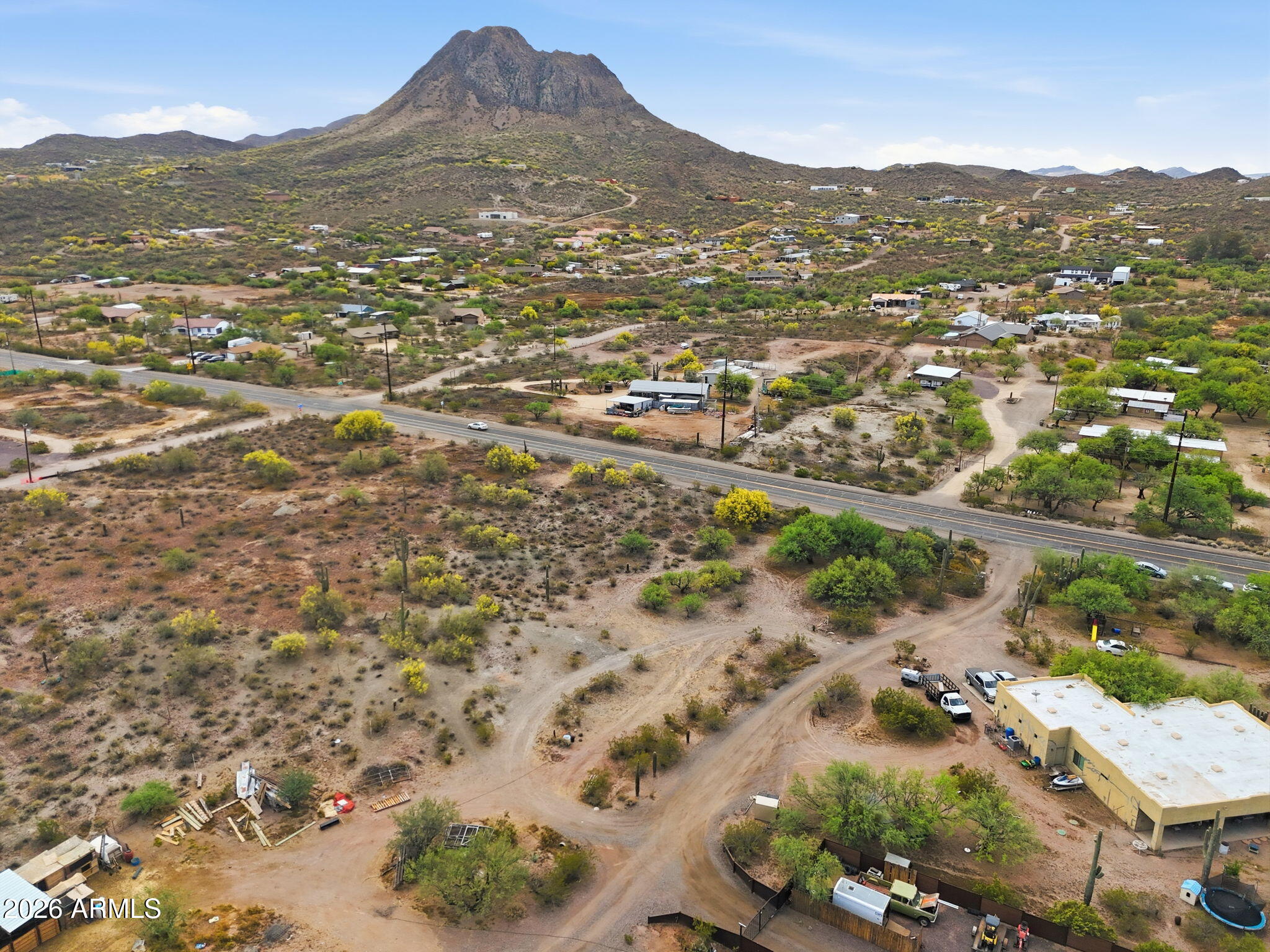 a view of city and mountain