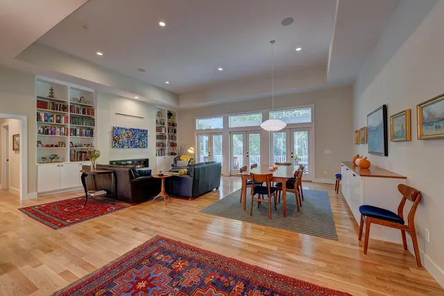 a view of deck with a trees
