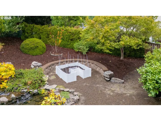 a view of a backyard