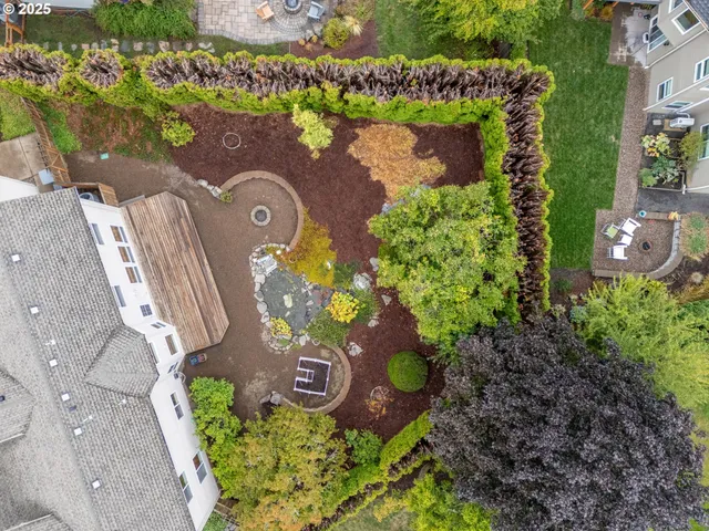 a view of a bunch of plants and covered with wooden fence