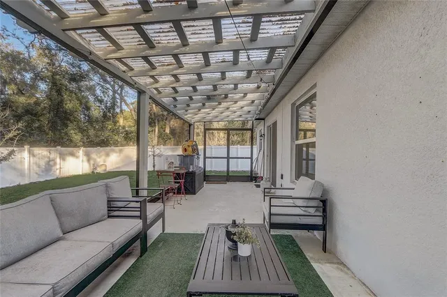 a living room with furniture