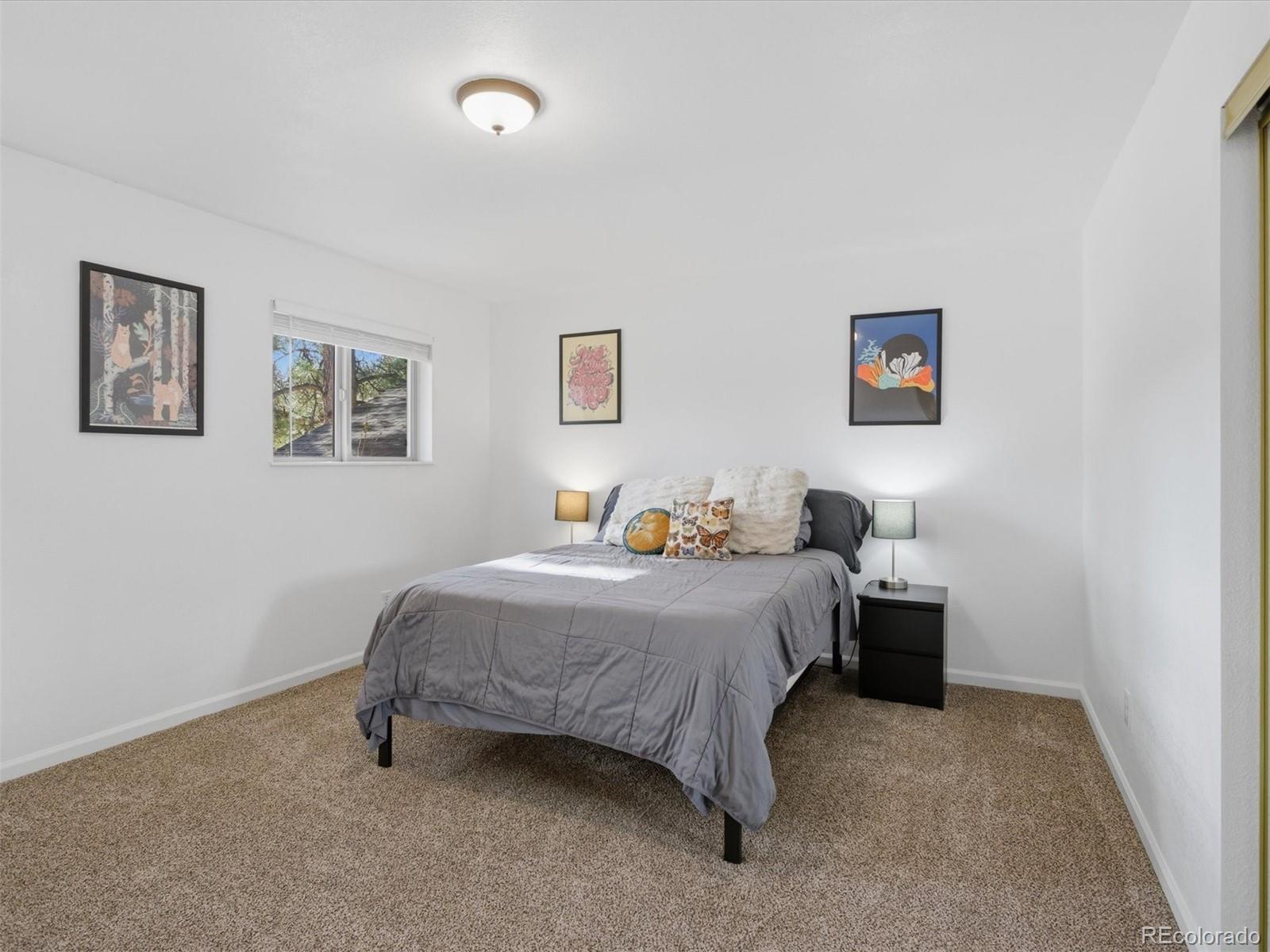 209 Pine Drive Bailey, CO 80421 - Photo 18 of 48 a bedroom with a bed and wall painting