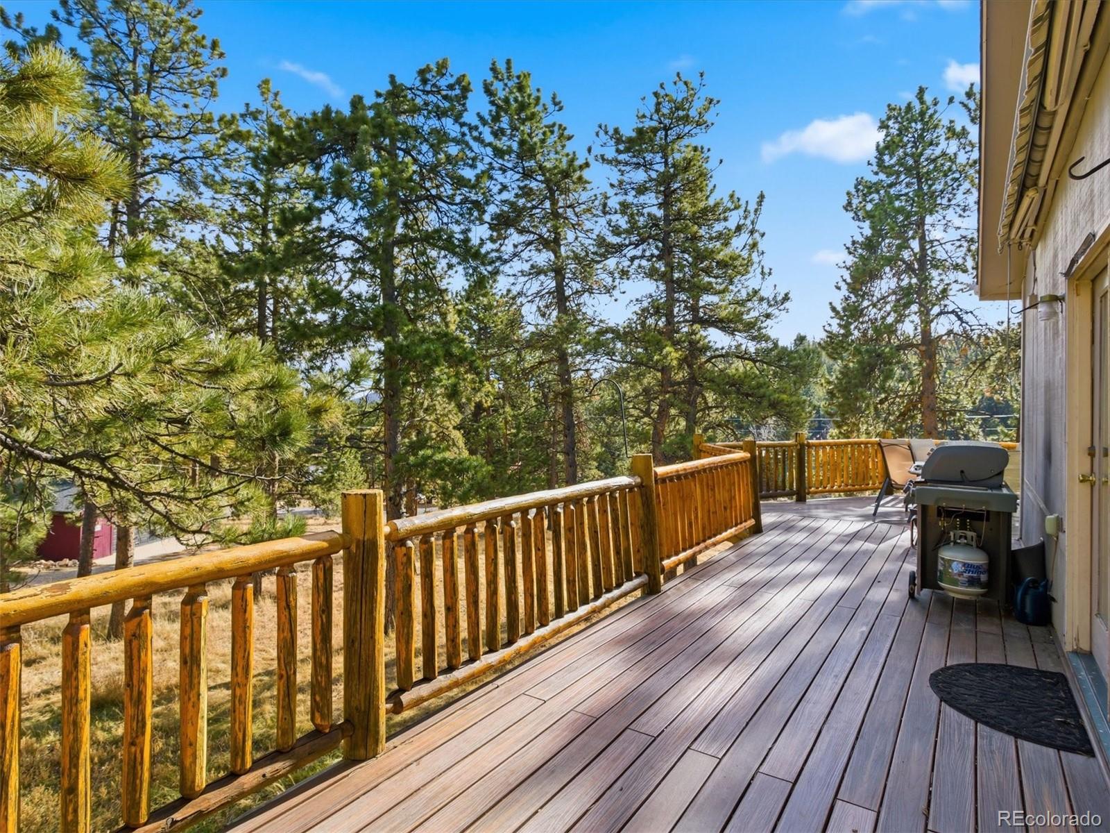 209 Pine Drive Bailey, CO 80421 - Photo 3 of 48 a view of balcony with wooden floor and outdoor seating