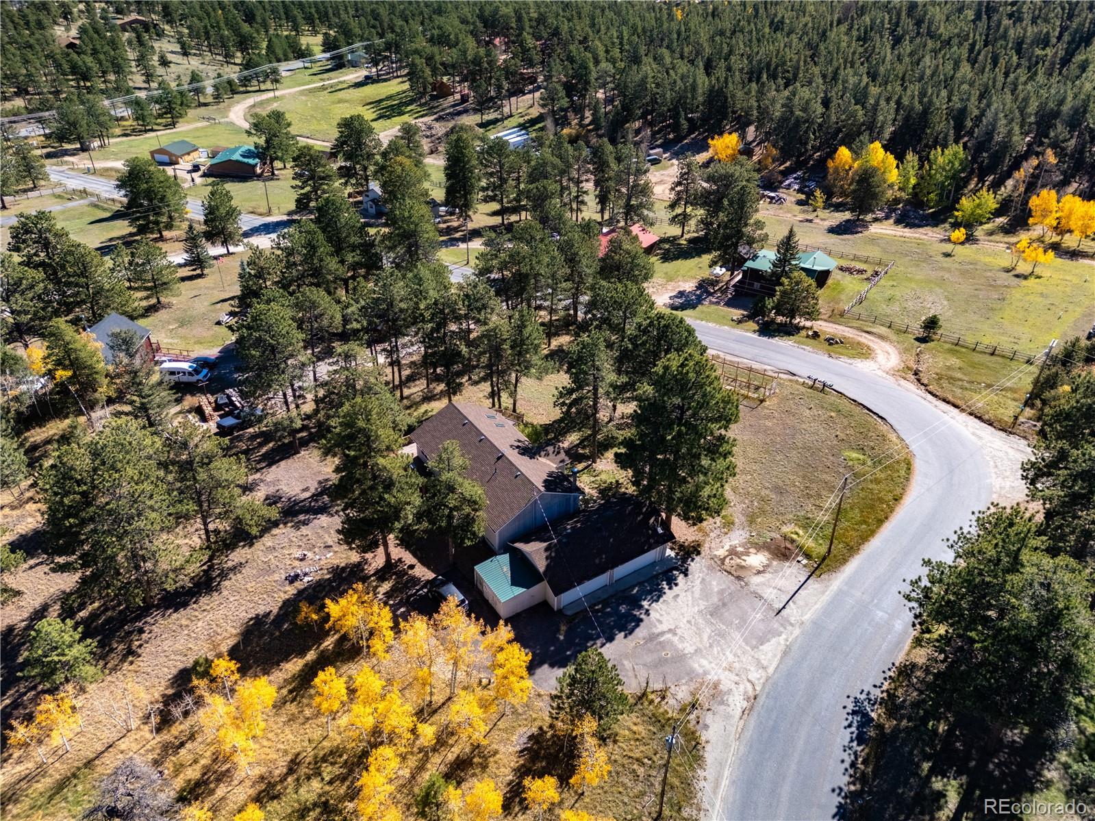 209 Pine Drive Bailey, CO 80421 - Photo 39 of 48 an aerial view of residential houses with outdoor space