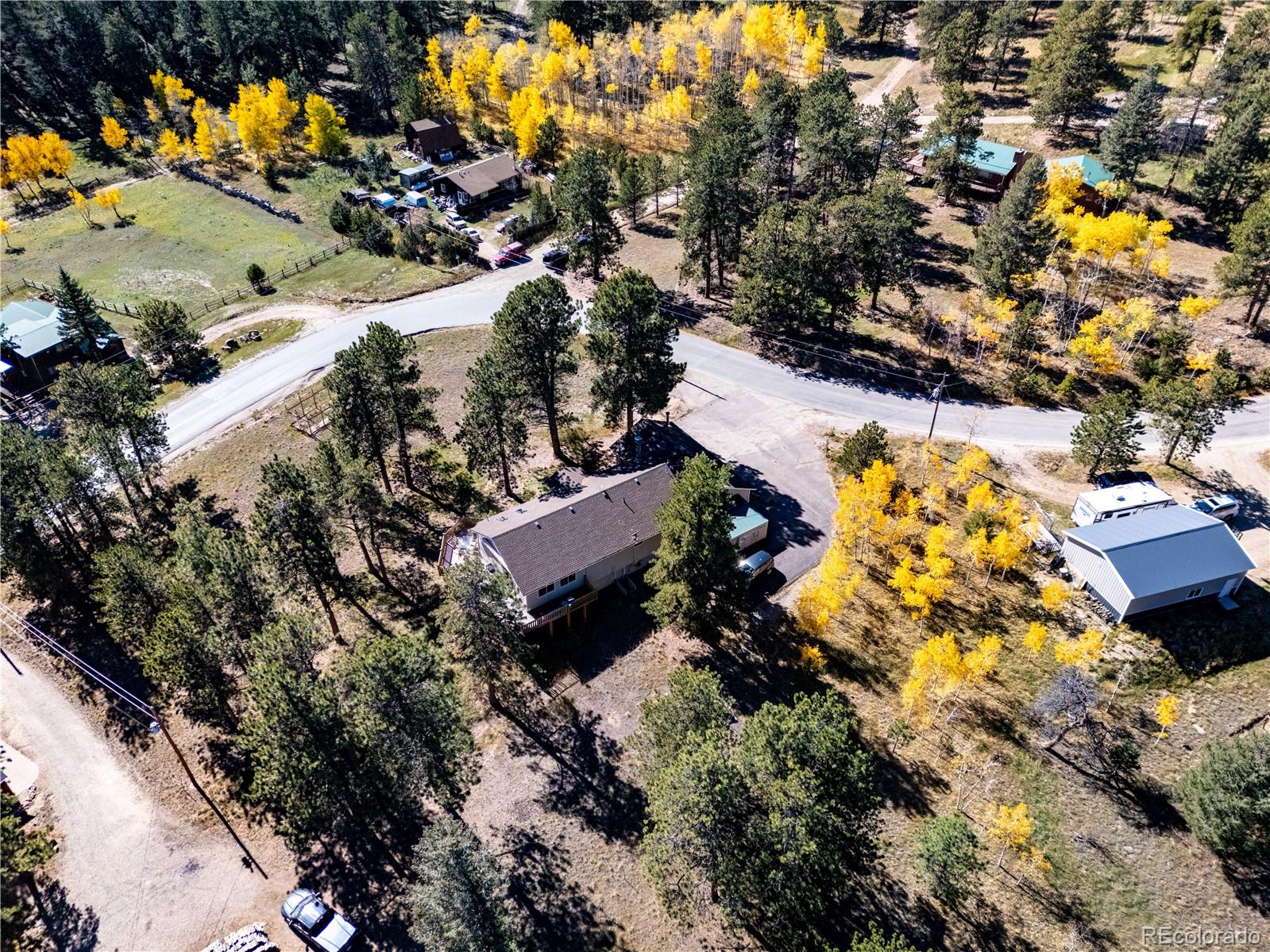 209 Pine Drive Bailey, CO 80421 - Photo 41 of 48 an aerial view of residential houses with outdoor space