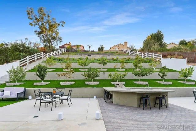 a view of a terrace with seating space