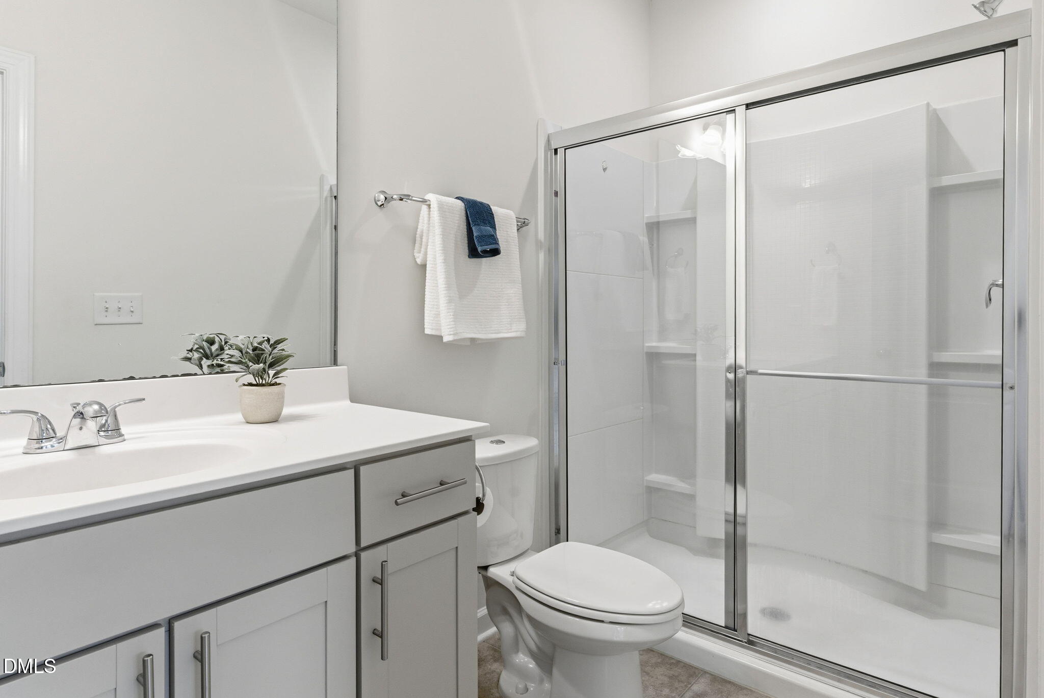 2913 Macbeth Lane Apex, NC 27502 - Photo 28 of 62 a bathroom with a shower sink vanity mirror and toilet