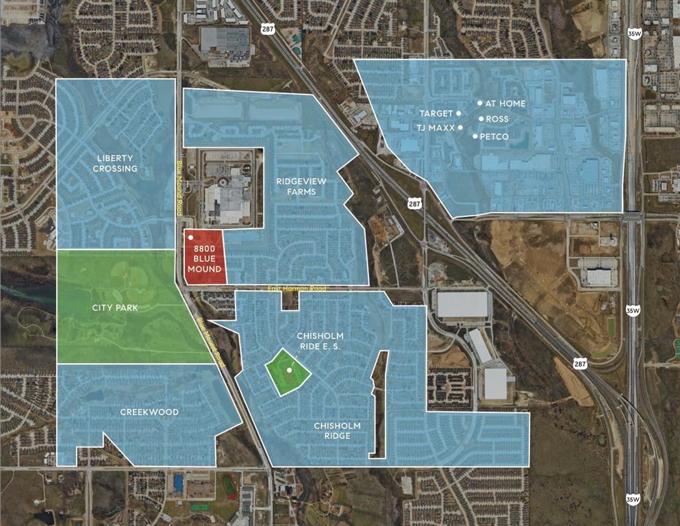 an aerial view of a house