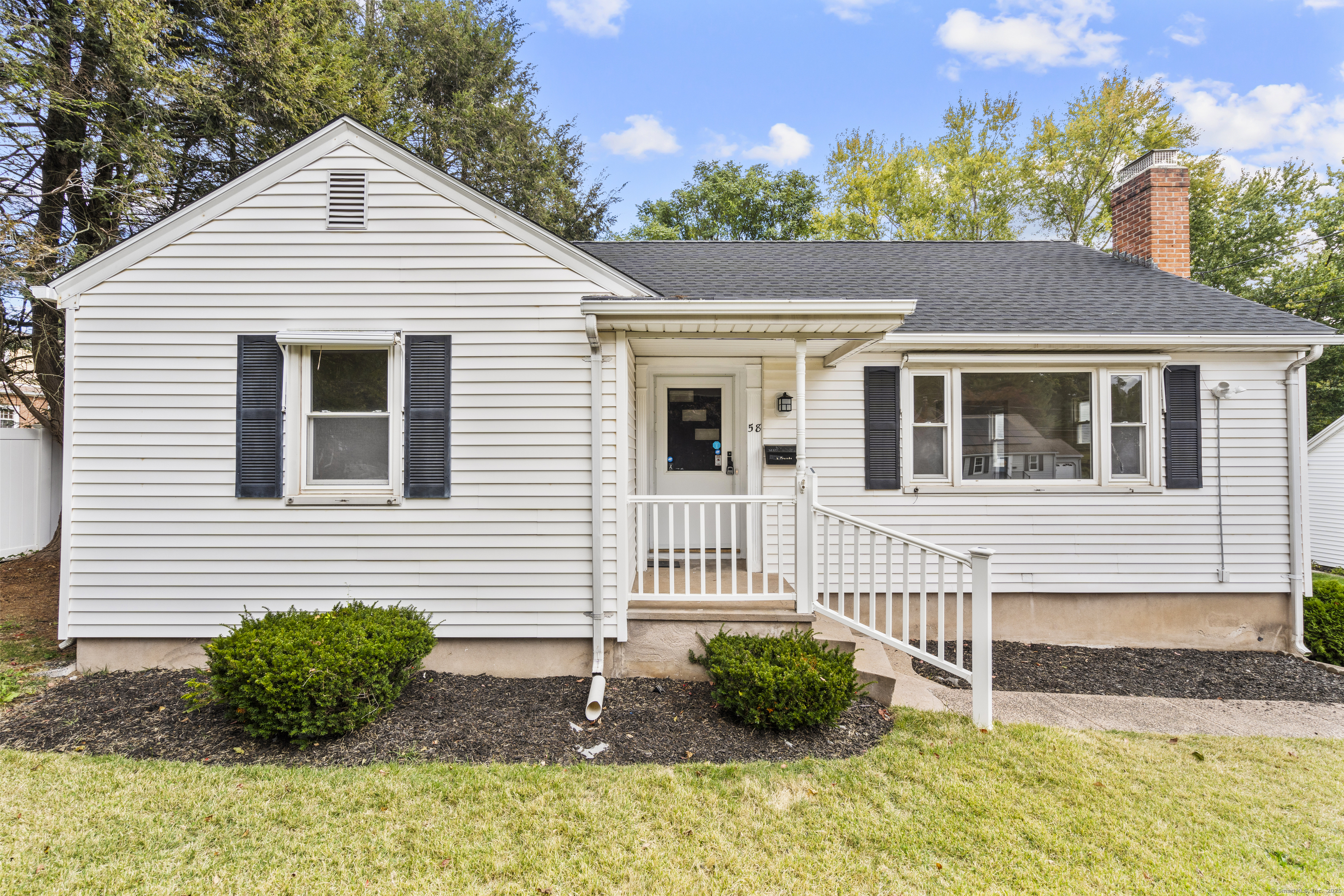 a front view of a house