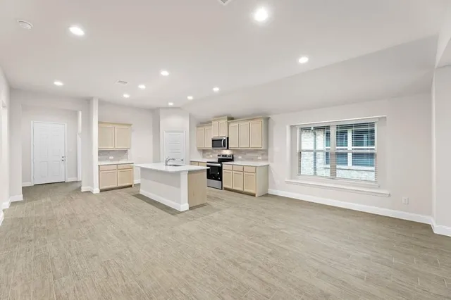 an empty room with a window