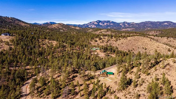 a view of a city with a mountain
