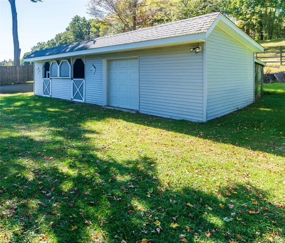 a view of a backyard with a garden