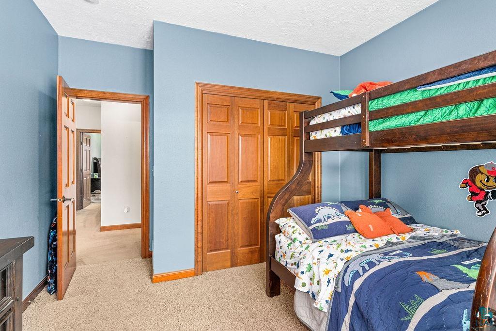 2542 Ziehl Road Carlton, MN 55718 - Photo 28 of 51 Bedroom featuring light colored carpet and a textured ceiling