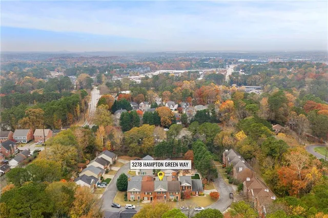 an aerial view of a city