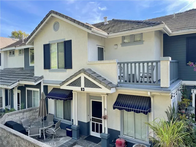 a front view of a house with balcony