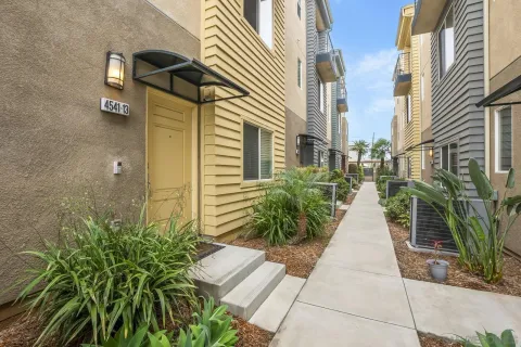 a view of a glass door with a glass door