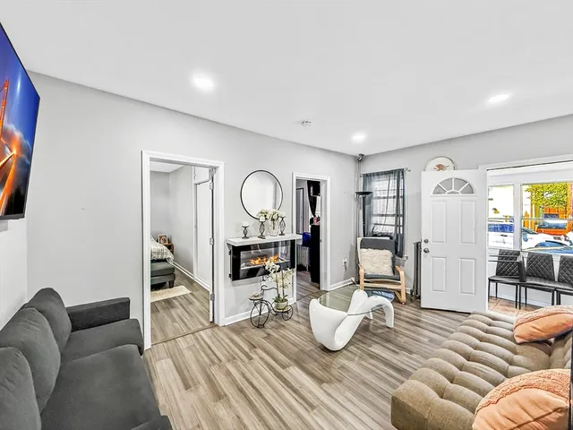 a living room with furniture