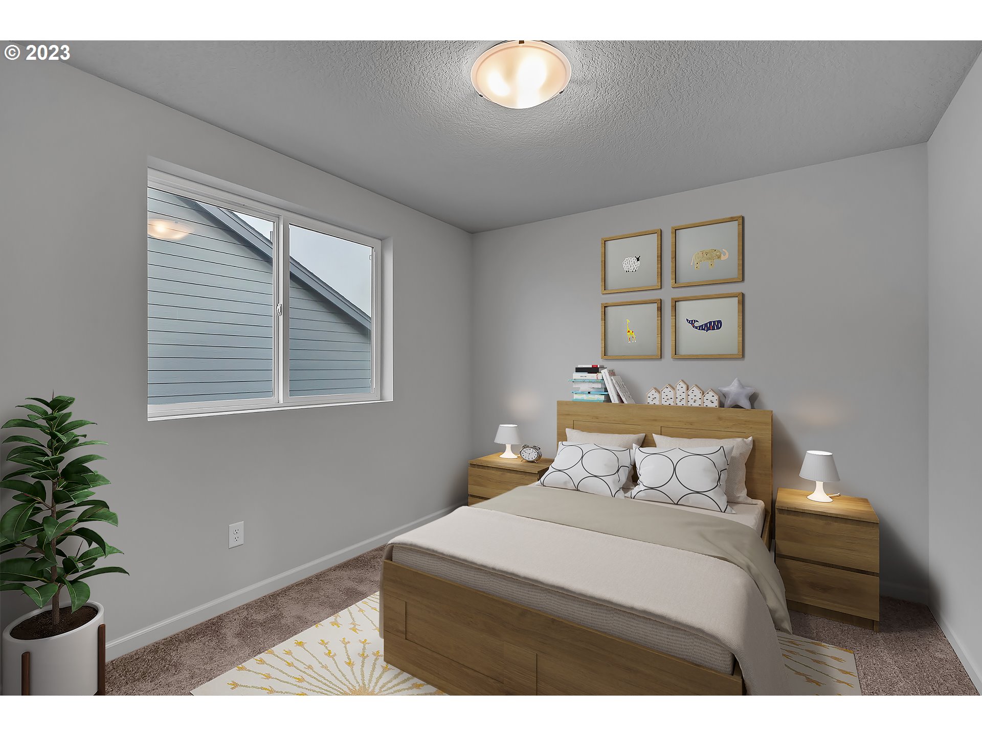 2818 South 6th Avenue Ridgefield, WA 98642 - Photo 13 of 33 a bedroom with a bed and a potted plant