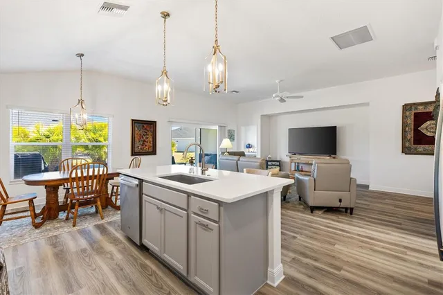 a room with furniture and a book shelf