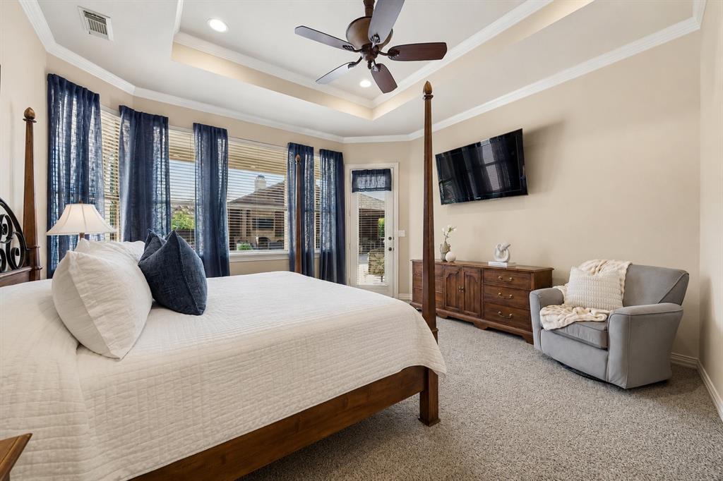 1135 Copper Canyon Road Copper Canyon, TX 76226 - Photo 25 of 40 Spacious Primary Suite With Tray Ceilings And Crown Molding