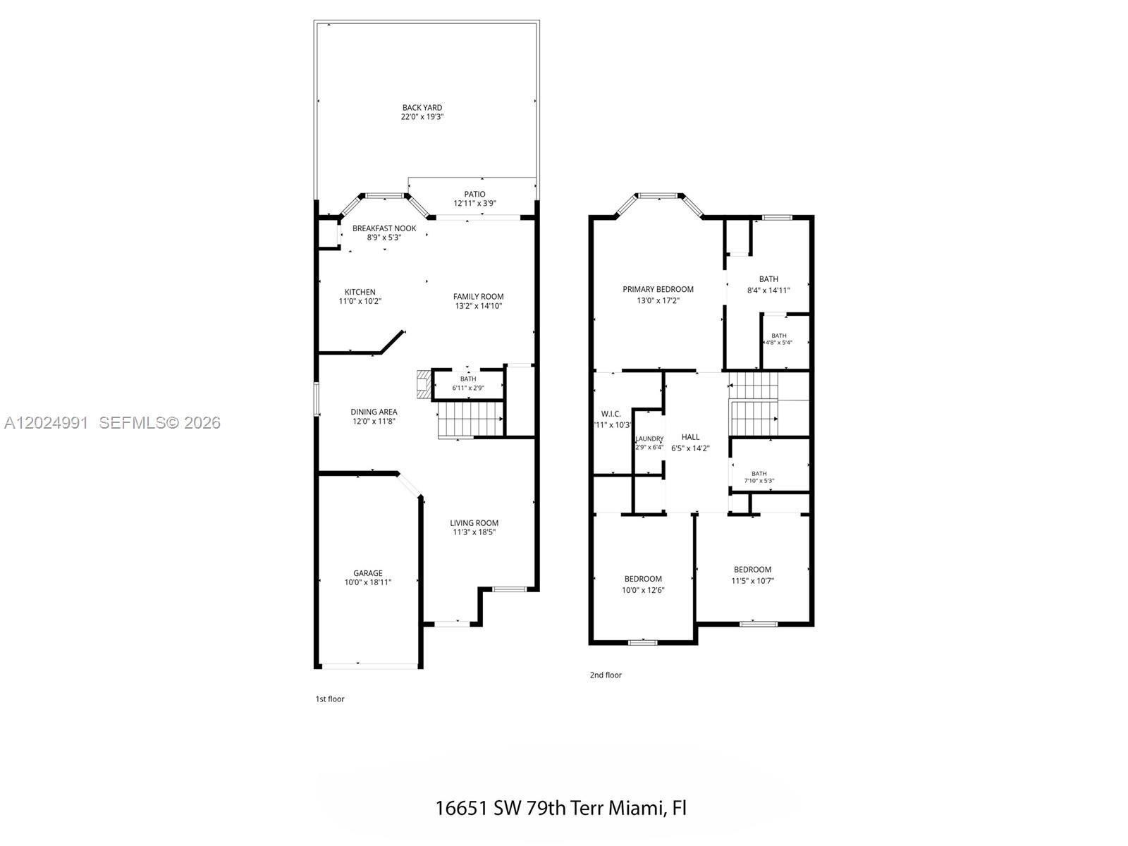 16651 Southwest 79th Terrace Miami, FL 33193 - Photo 34 of 34 a picture of floor plan