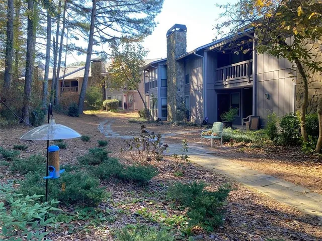 a view of a wooden door