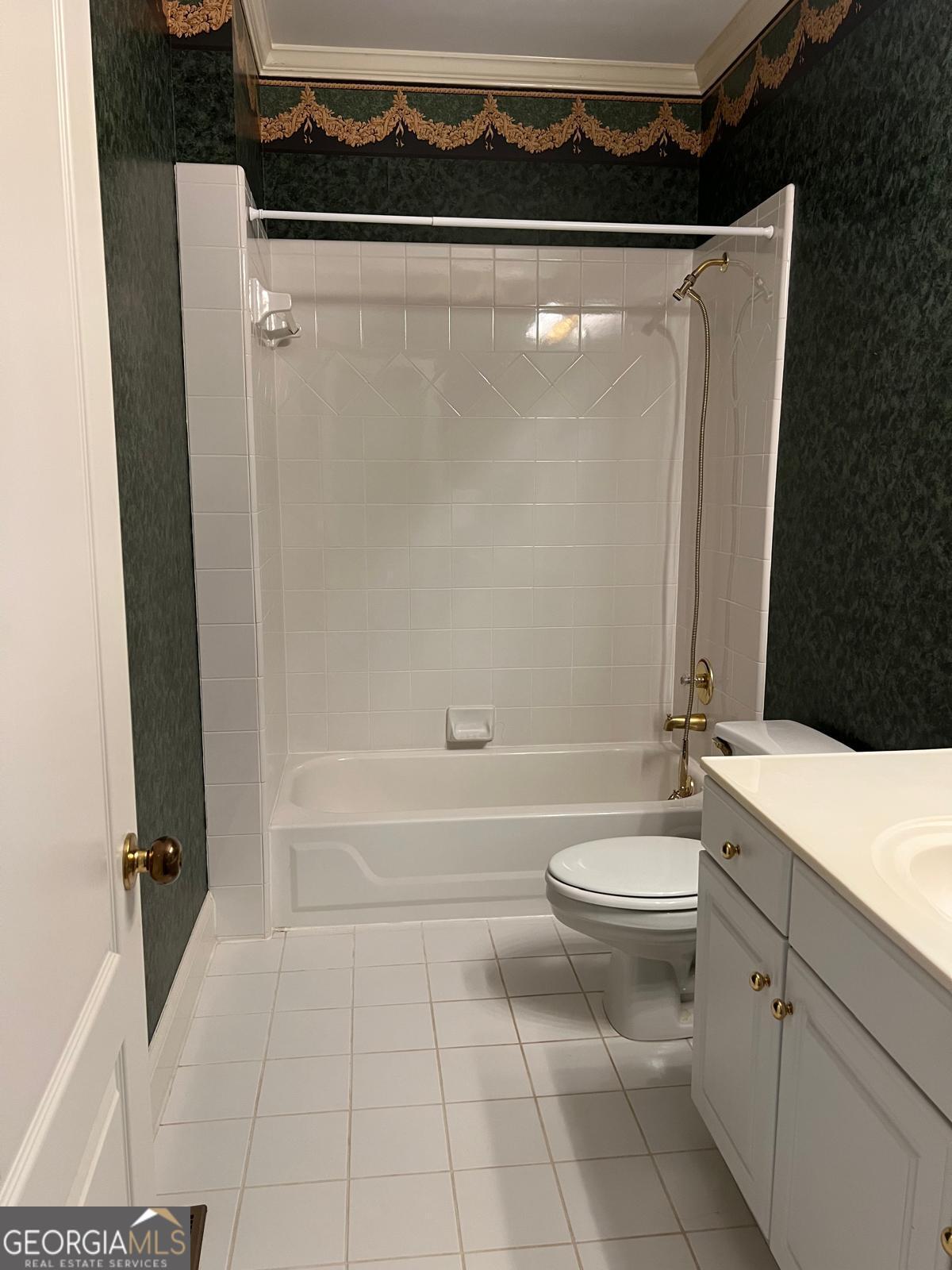 2301 Castlemaine Drive Northwest Duluth, GA 30097 - Photo 51 of 89 a bathroom with a granite countertop bathtub shower sink vanity and toilet