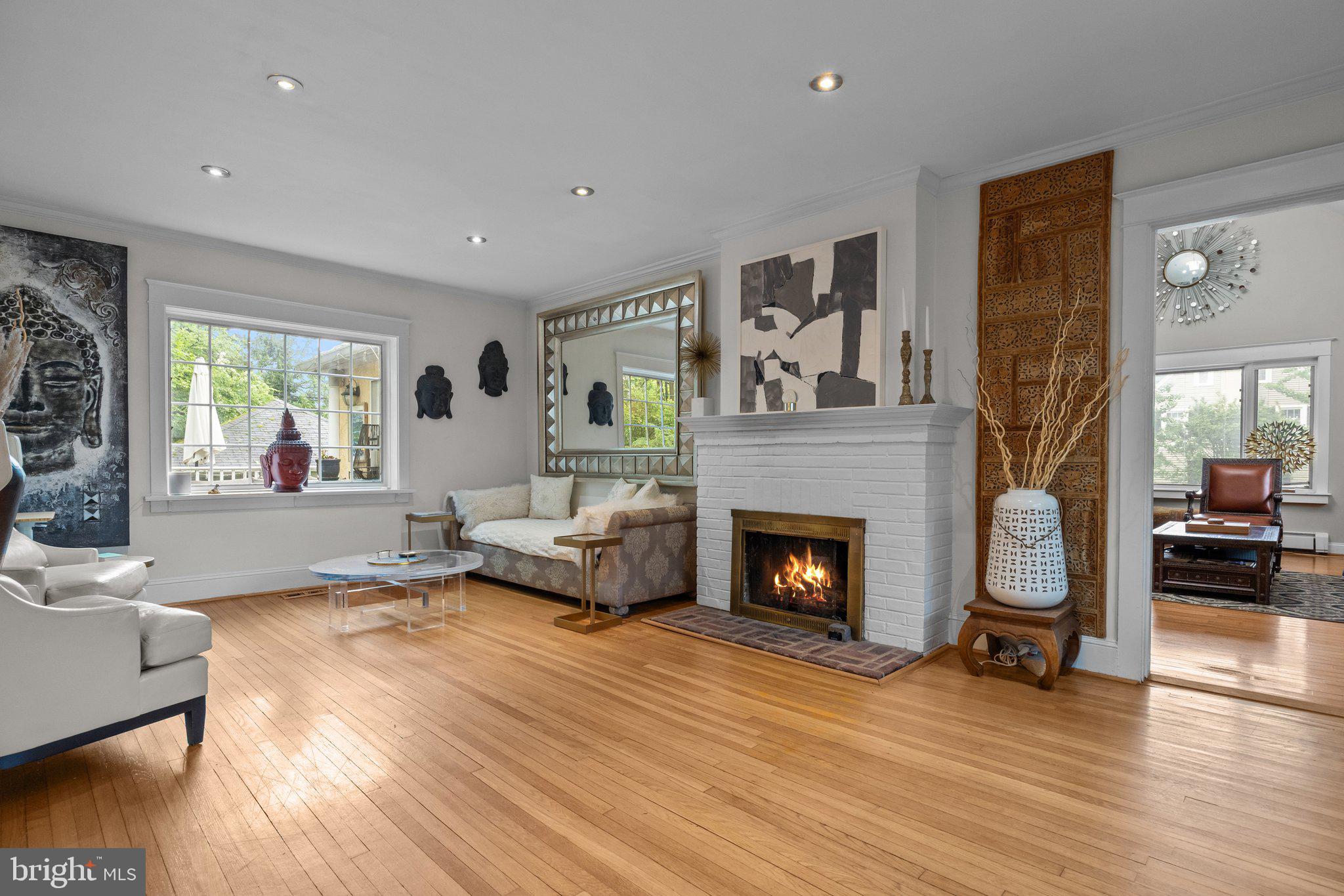 600 Runnymede Avenue Jenkintown, PA 19046 - Photo 6 of 51 a living room with furniture and a fireplace