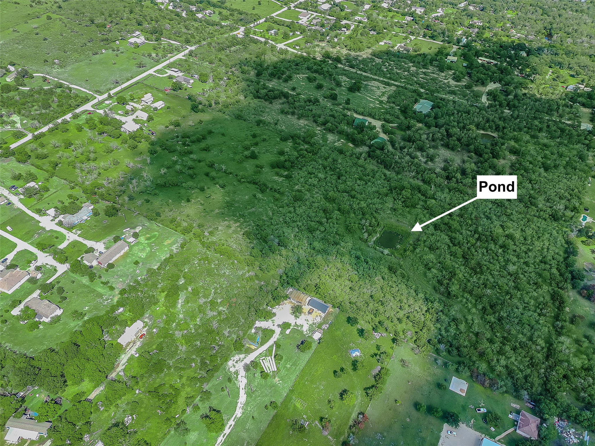 925 Long Hollow Road Dale, TX 78616 - Photo 25 of 26 Expansive acreage featuring abundant mature trees and a tranquil pond
