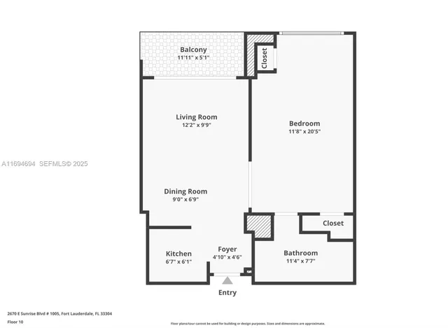 $134,900 | 2670 East Sunrise Boulevard, Unit 905, Fort Lauderdale, FL 33304