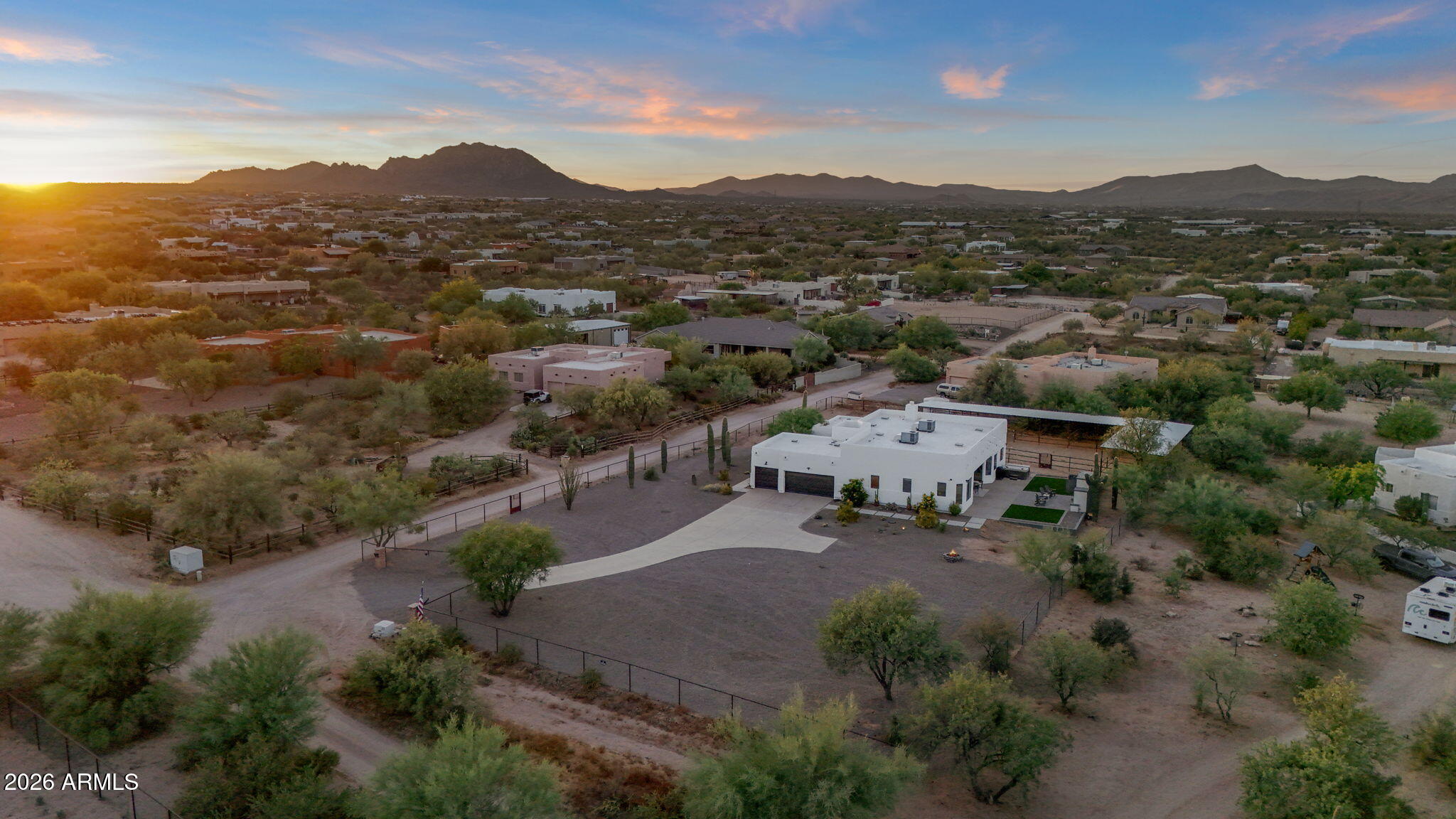 14604 East Peak View Road Scottsdale, AZ 85262 - Photo 43 of 55 an aerial view of a house with mountain view
