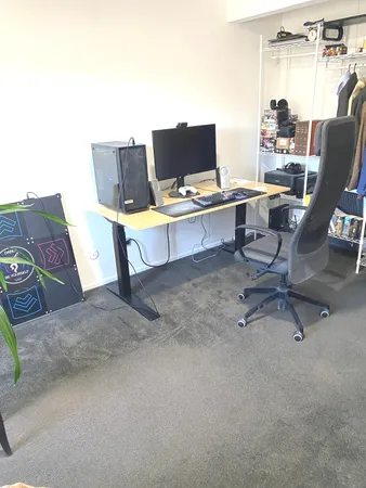 a view of a workspace with a window