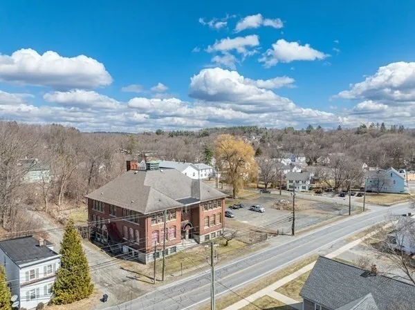 a view of a terrace with residential houses