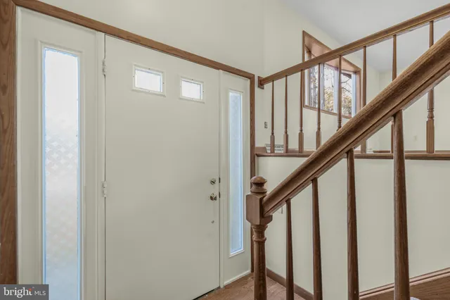 a view of an entryway with staircase