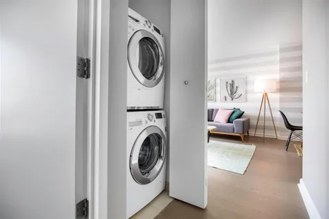 a room with a washer and dryer