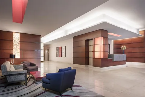 a living room with furniture