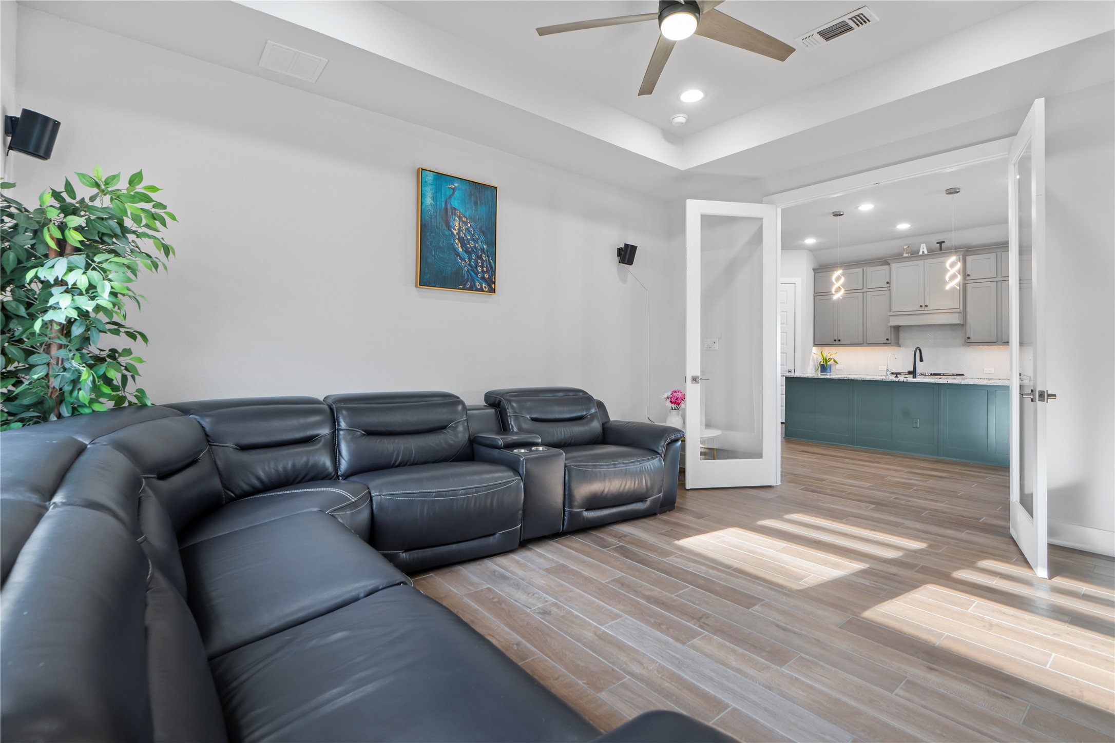 224 Grn Knl Lane Georgetown, TX 78628 - Photo 31 of 38 a living room with furniture and a chandelier