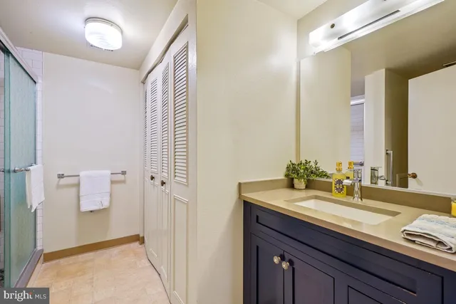 a bathroom with a shower