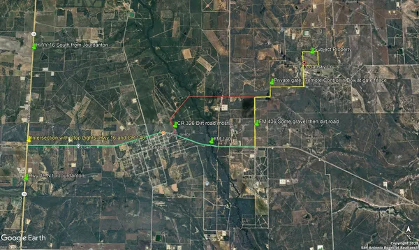 a view of a yard with large trees