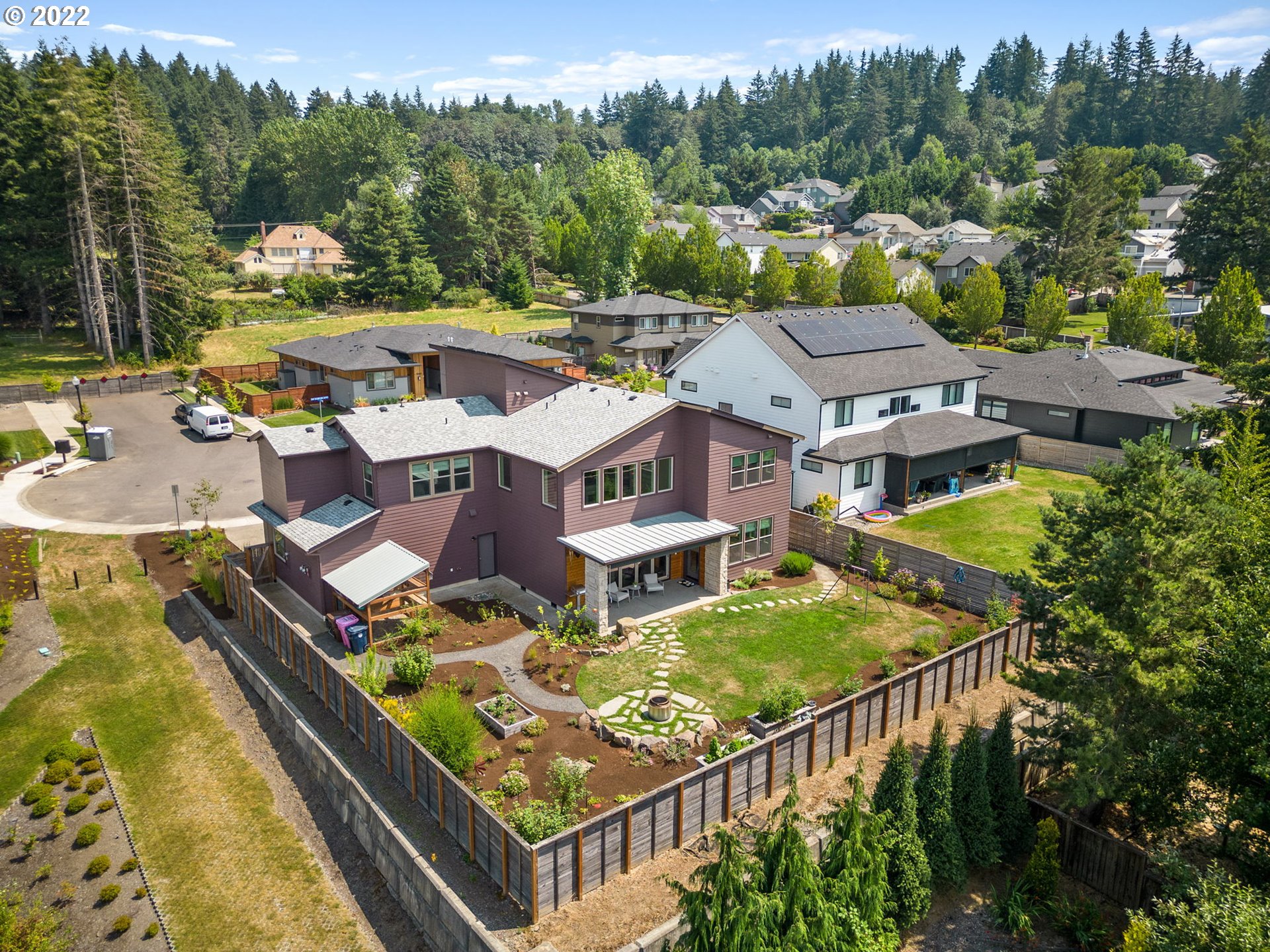 3865 Northwest Celebration Lane Camas, WA 98607 - Photo 32 of 32 an aerial view of residential houses with outdoor space