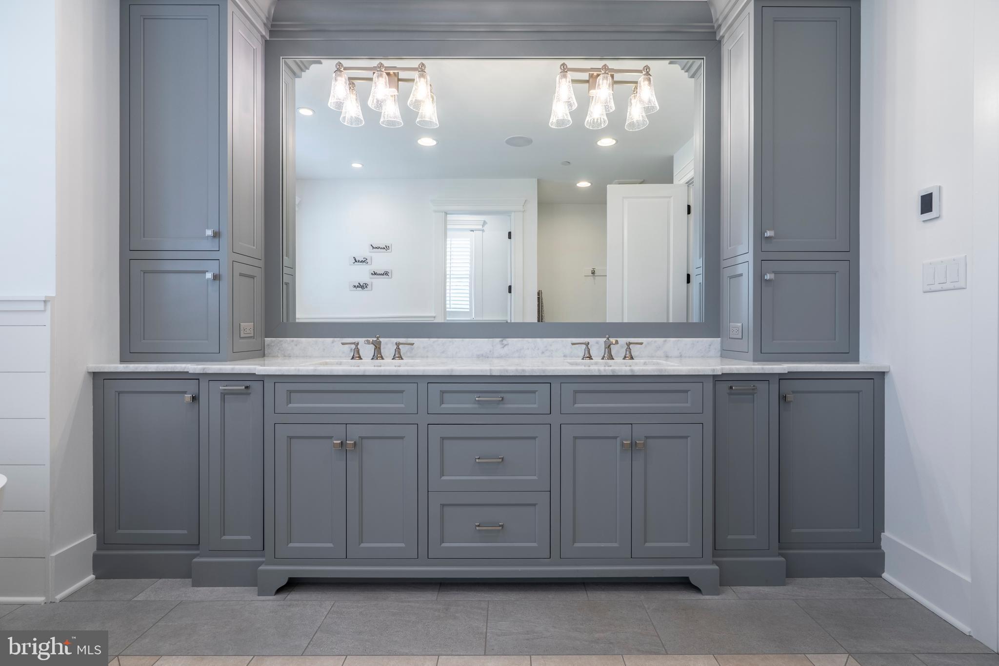 1161 Upper Stump Road Chalfont, PA 18914 - Photo 42 of 102 a bathroom with a granite countertop sink and a mirror