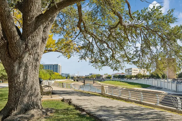a view of a lake with houses