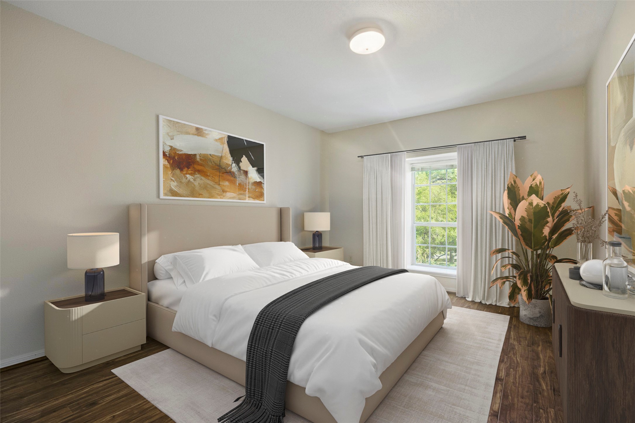 2400 North Braeswood Boulevard, Unit 301 Houston, TX 77030 - Photo 10 of 21 a bedroom with a bed and a couch