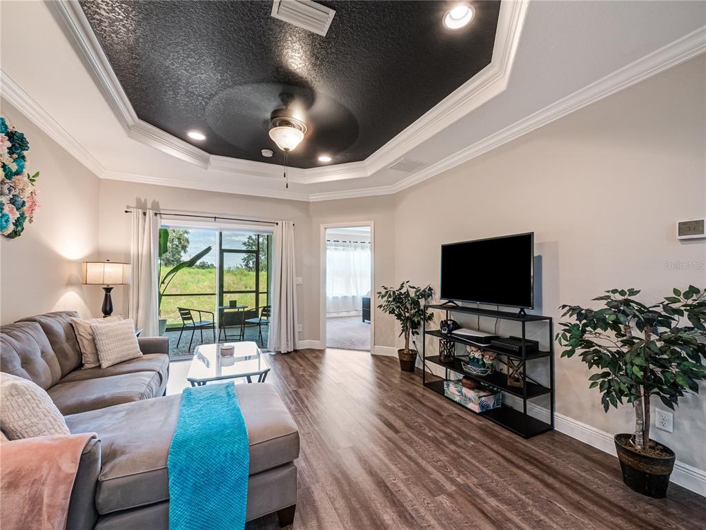 8416 Magnificent Road Groveland, FL 34736 - Photo 8 of 28 a living room with furniture and a flat screen tv
