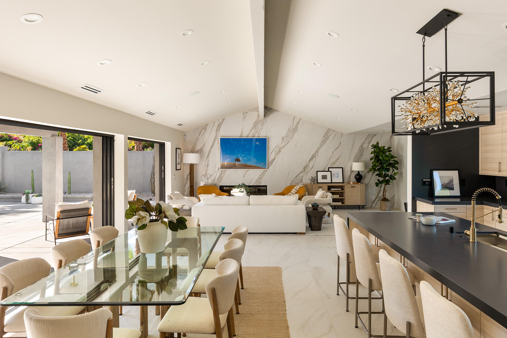 71501 Sahara Road Rancho Mirage, CA 92270 - Photo 4 of 29 a living room with fireplace furniture and a large window