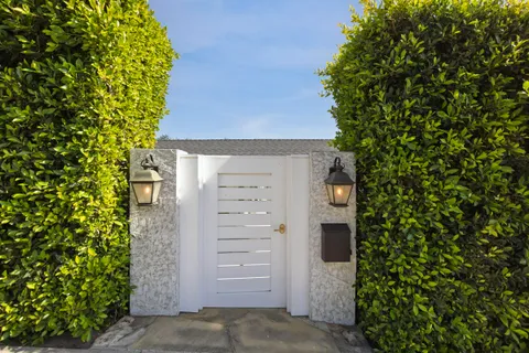 a view of a yard with an outdoor space