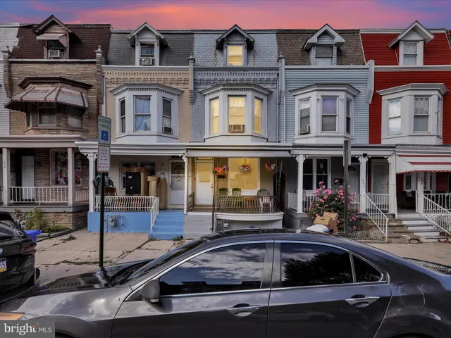 a front view of multiple houses