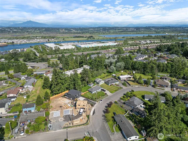 an aerial view of residential building with outdoor space